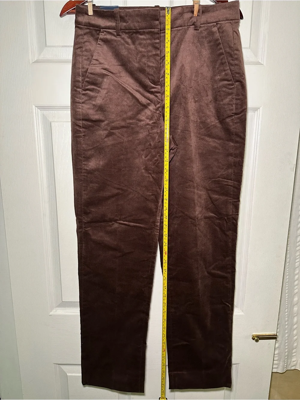 J.Crew Kallie Velvet Pants 6 Tall Berry Cocoa Brown Straight Leg NWT